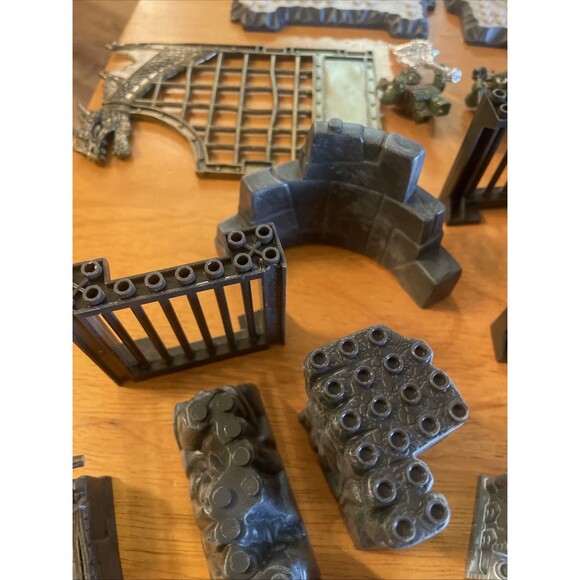 Mega Bloks Dragons Krystal Wars Castle Fort Stone Rock Weapons Figures Walls Lot - Picture 10 of 16